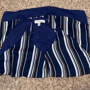 Monteau Tank Crisscross Blue Yellow White Striped